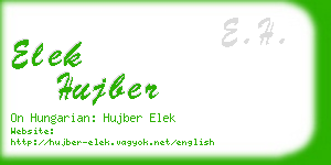 elek hujber business card